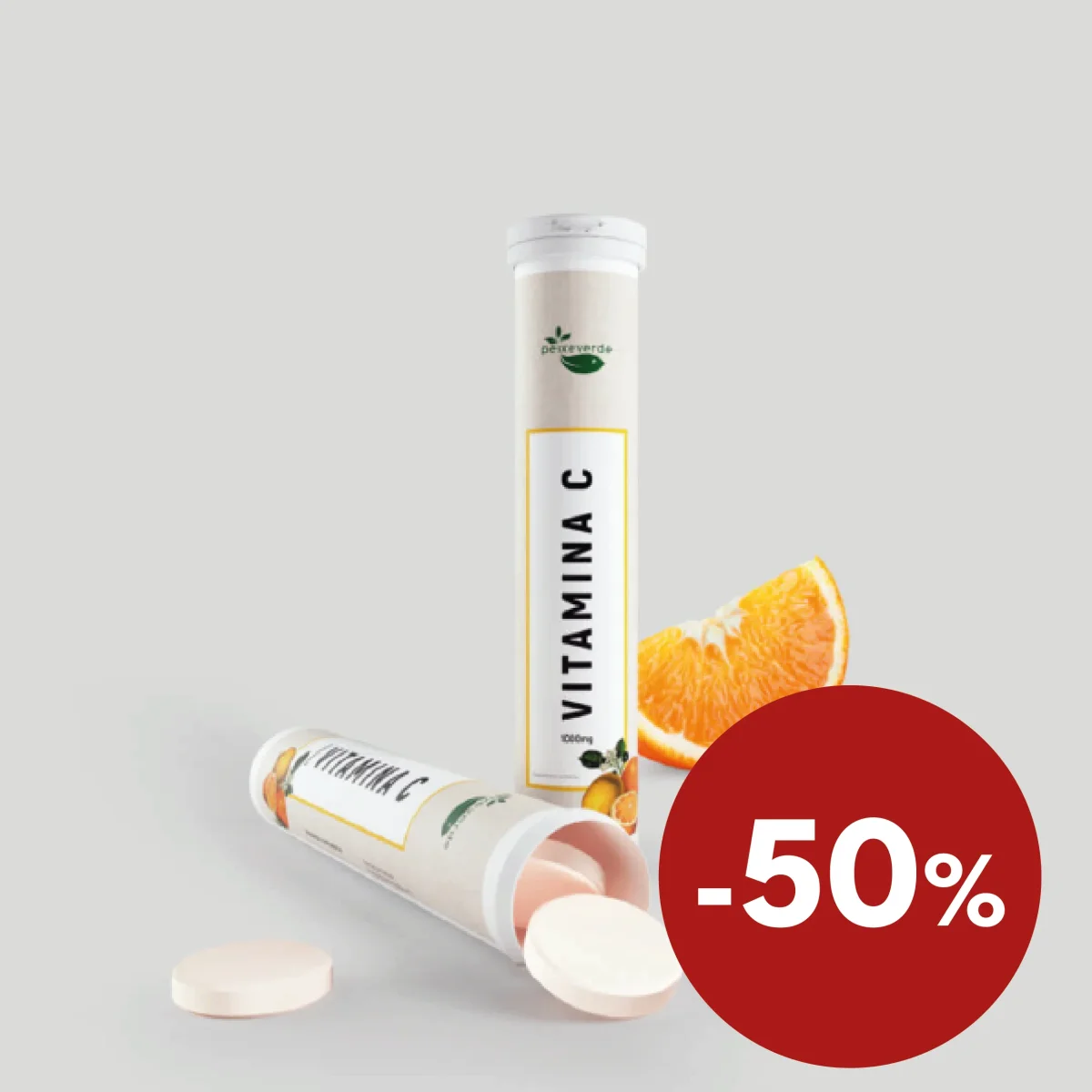 Vitamina C Efervescente 1000 mg 20 Comprimidos Peixe Verde - Image 2