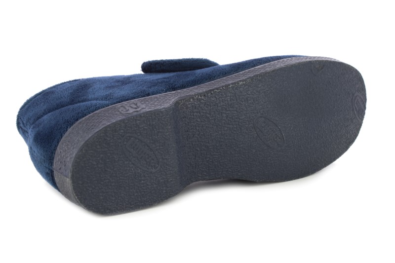 Pantufa aveludada com velcro – Marinho - Image 4