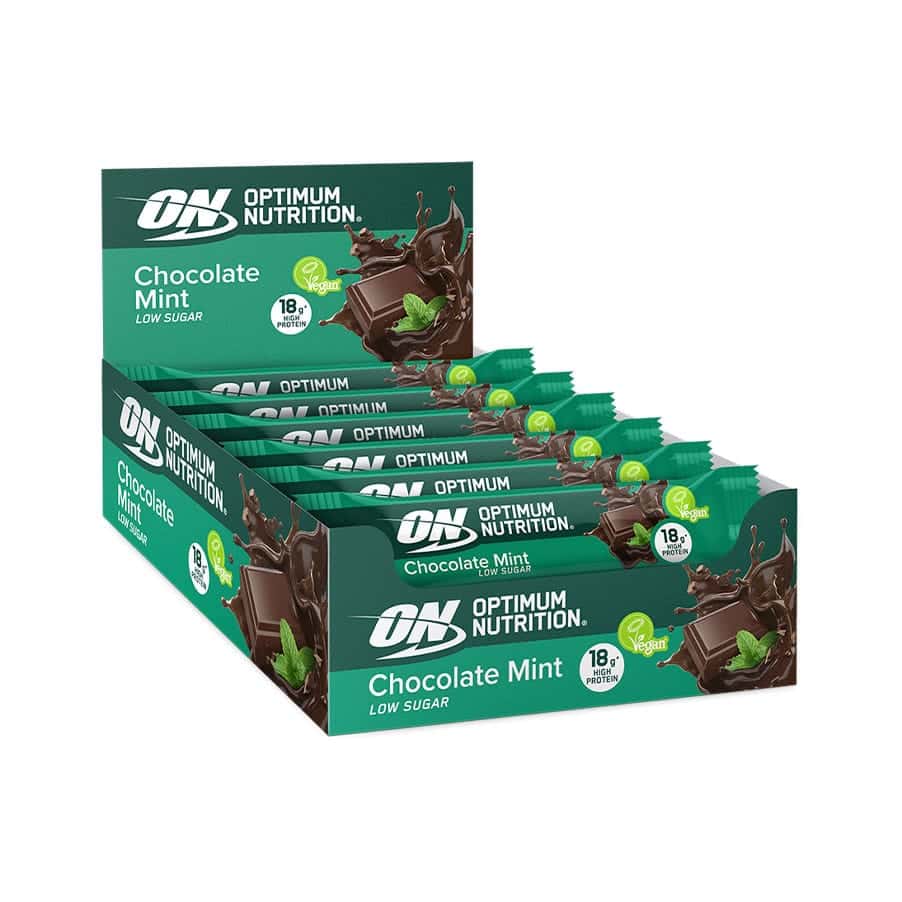 Barra de Proteína Vegan Chocolate e Menta 12 x 60gr Optimum Nutrition - Image 2