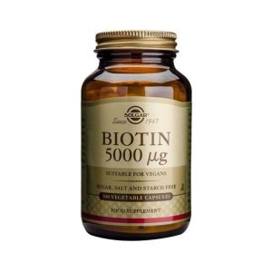 Biotina 5000 mcg 100 Cápsulas Solgar