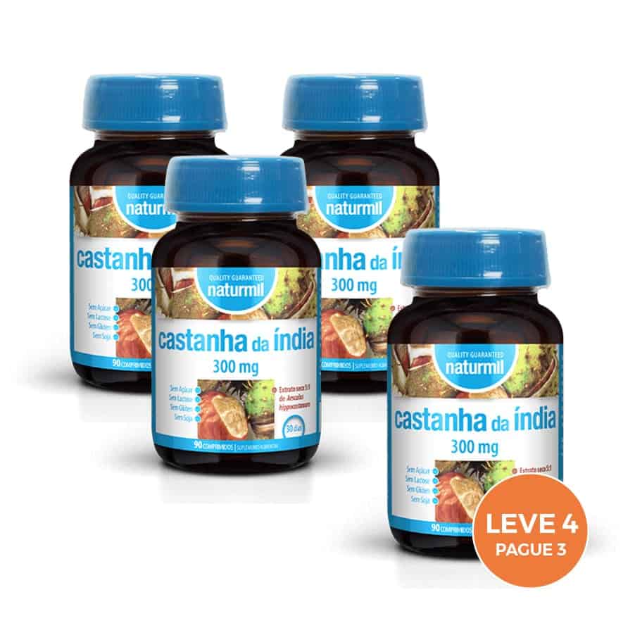 Castanha da Índia 300 mg 90 Comprimidos Naturmil Leve 4 Pague 3