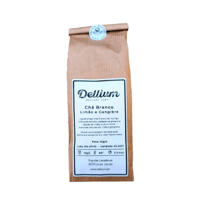 Chá Branco Limão e Gengibre 50gr Dellium