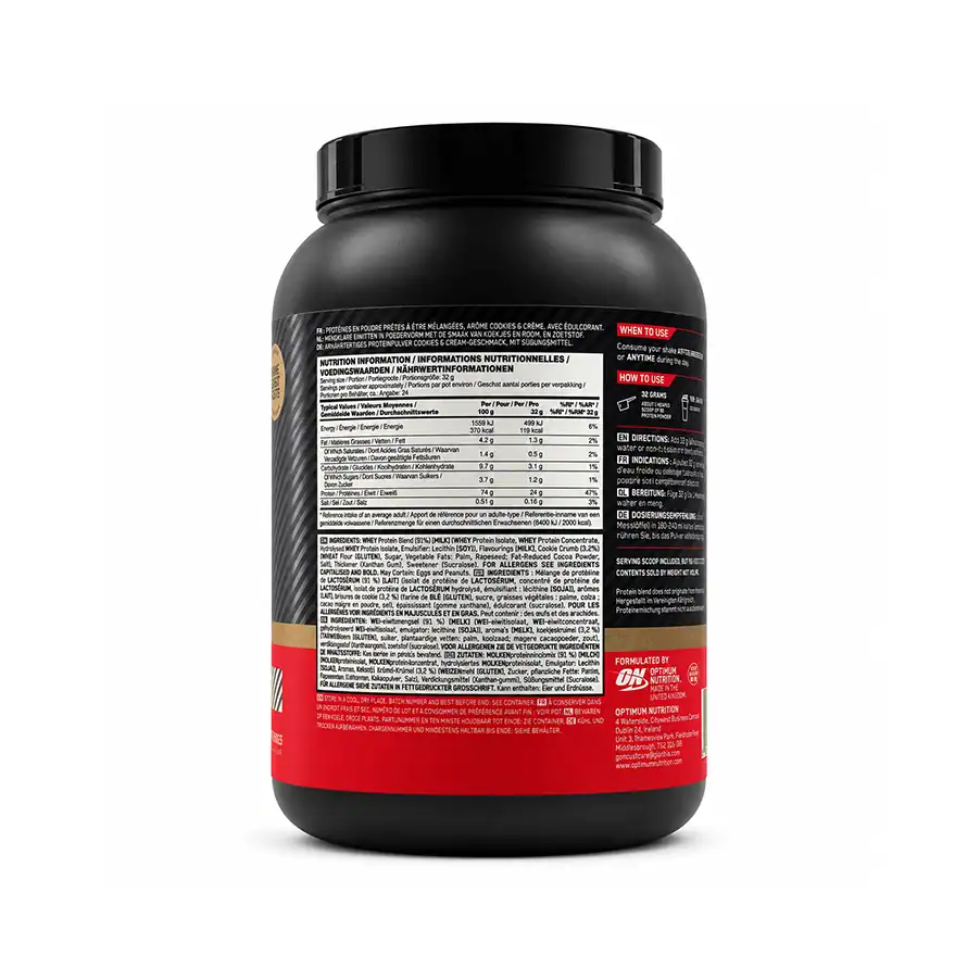 Gold Standard 100% Whey Cookies and Cream 768gr Optimum Nutrition - Image 4