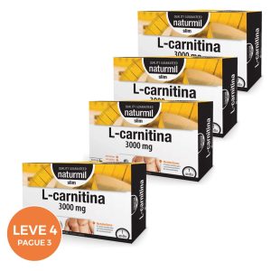 L-Carnitina Slim 3000 mg 20 Ampolas Naturmil Leve 4 Pague 3
