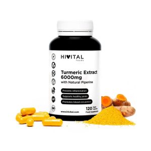 Turmeric Extrato de Curcuma 6000mg 120 Cápsulas Hivital