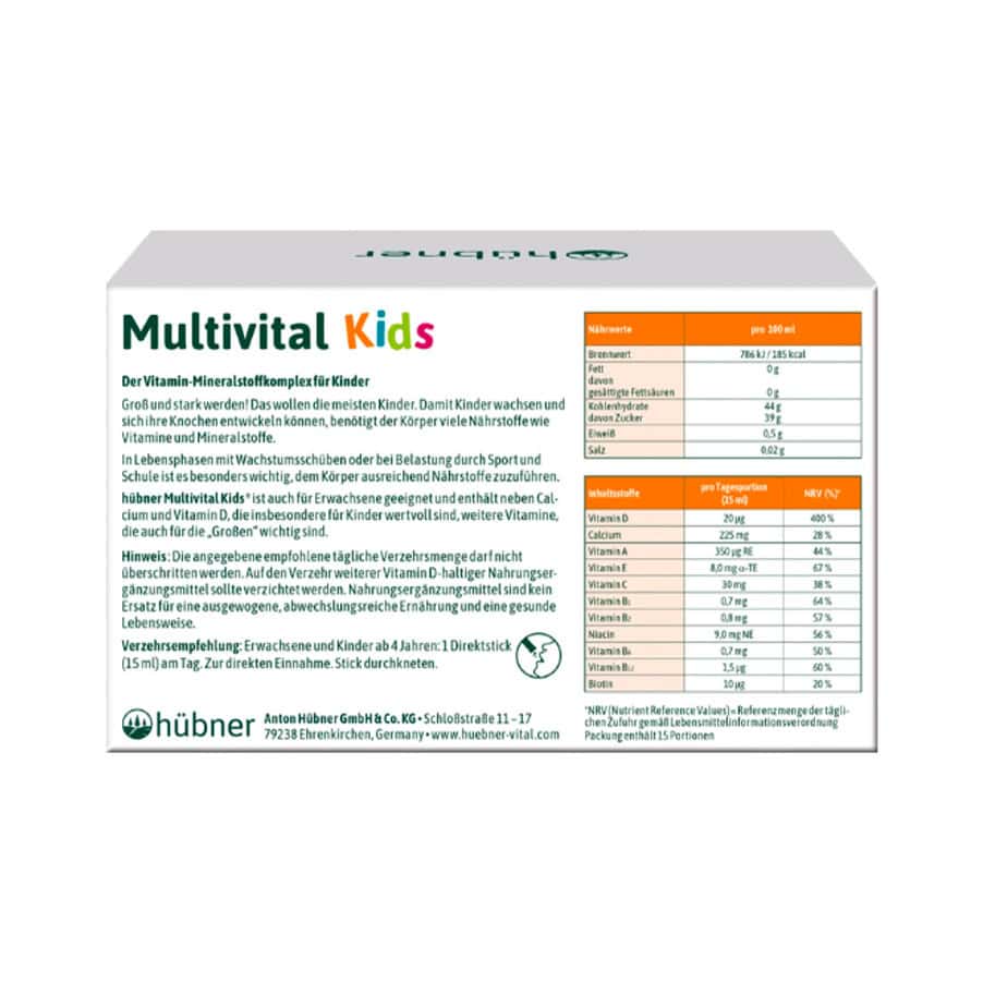 Multivital Kids 15 Saquetas x 15ml Hubner - Image 3